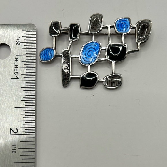 1950’s Vintage Uni David-Andersen sterling silver and enamel "Spring" brooch - Picture 5 of 5